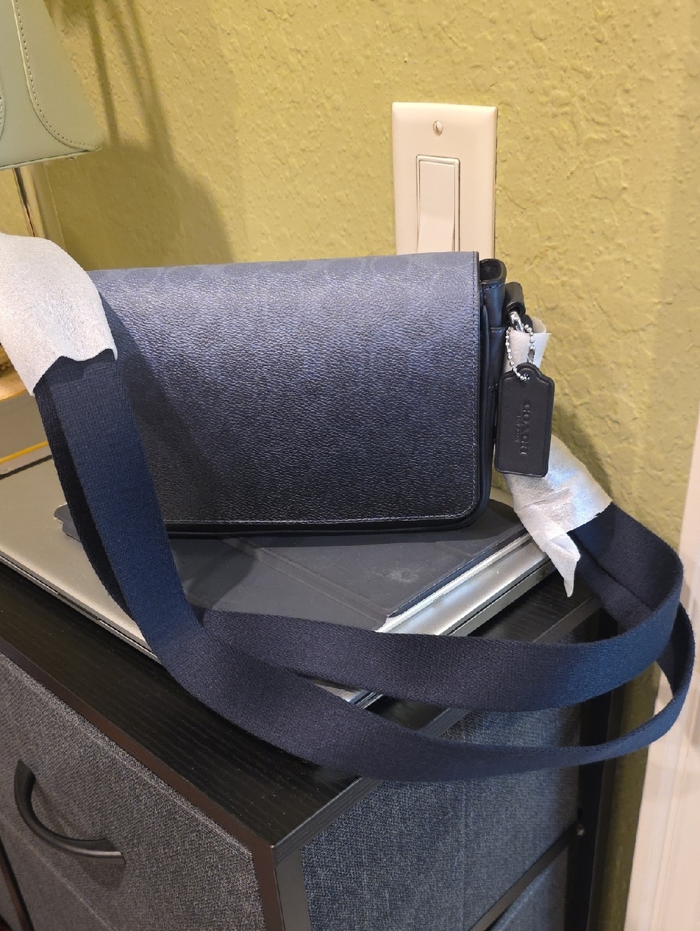 Coach Navy Crossbody Bag with Wide Strap